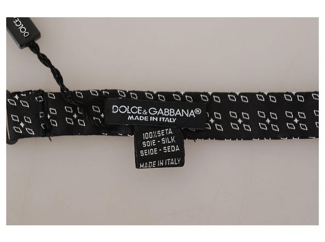 Dolce & Gabbana Cravatta a Farfalla in % Seta a Pois Bianchi Grigio Scuro - vista 3