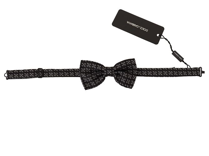 Dolce & Gabbana Cravatta a Farfalla in % Seta a Pois Bianchi Grigio Scuro - vista 4