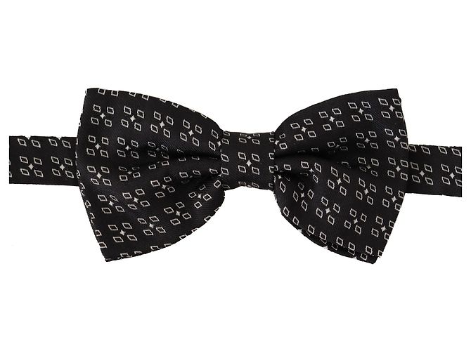 Dolce & Gabbana Cravatta a Farfalla in % Seta a Pois Bianchi Grigio Scuro - vista 5
