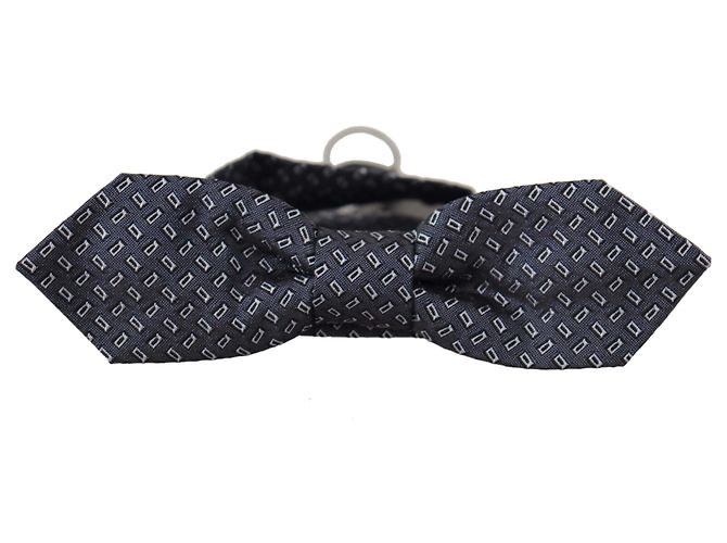 Dolce & Gabbana Cravatta a farfalla in seta % a pois blu grigio - vista 3