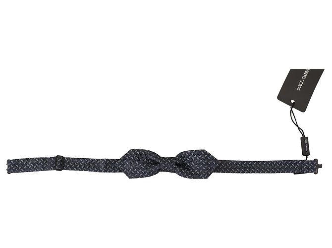 Dolce & Gabbana Cravatta a farfalla in seta % a pois blu grigio - vista 4