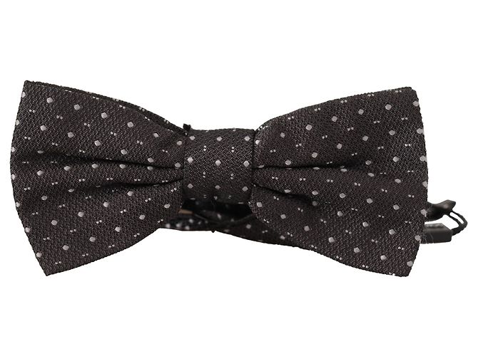 Dolce & Gabbana Cravatta a Farfalla in % Seta a Pois Grigio Scuro - vista 4