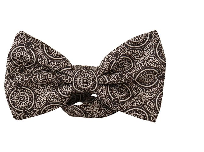 Dolce & Gabbana Cravatta Papillon in % Seta Regolabile Bianco e Nero - vista 2