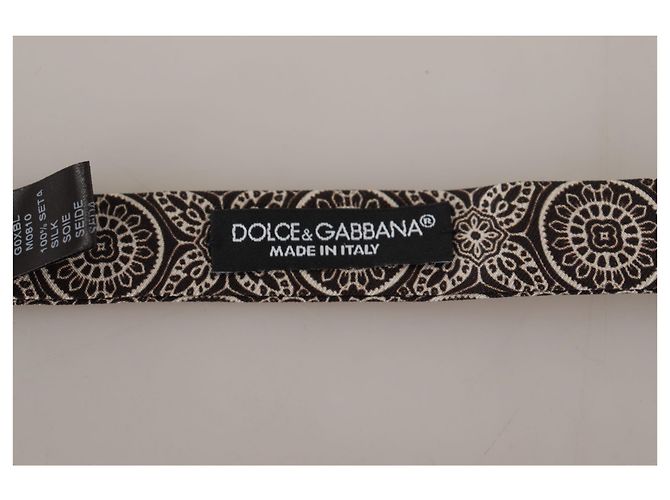 Dolce & Gabbana Cravatta Papillon in % Seta Regolabile Bianco e Nero - vista 3