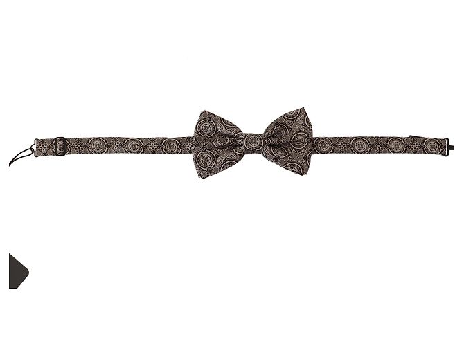 Dolce & Gabbana Cravatta Papillon in % Seta Regolabile Bianco e Nero - vista 5