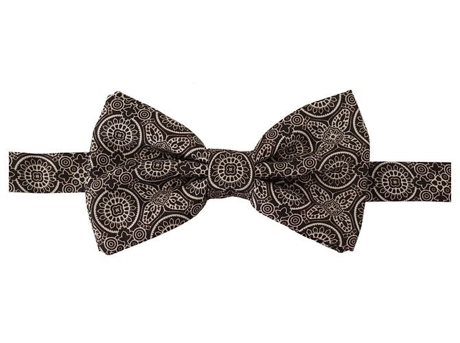 Dolce & Gabbana Cravatta Papillon in % Seta Regolabile Bianco e Nero - vista 6