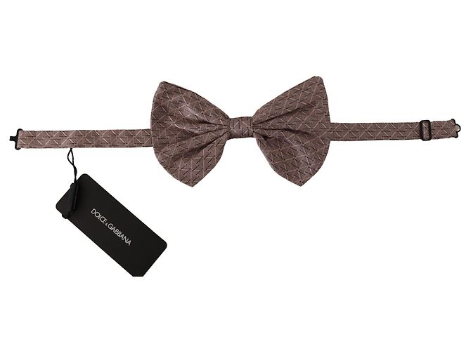 Dolce & Gabbana Papillon regolabile con stampa Fantasy marrone - vista 4