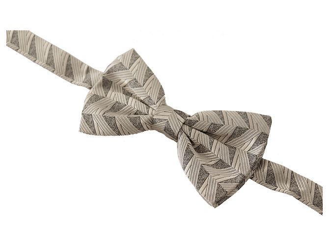 Dolce & Gabbana Papillon regolabile in % di seta grigio - vista 2