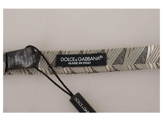 Dolce & Gabbana Papillon regolabile in % di seta grigio - vista 5