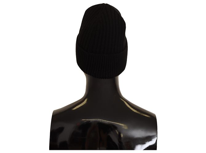 Dolce & Gabbana Cappello invernale da donna in maglia di lana nera - vista 2