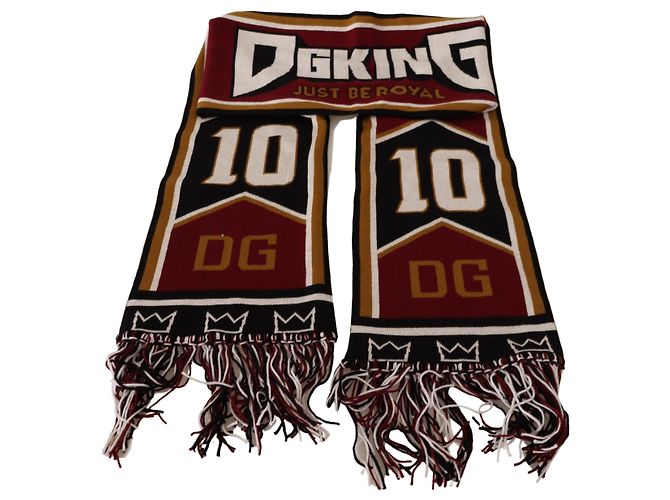 Dolce & Gabbana Sciarpa Scialle DG King in maglia di lana multicolore - vista 2