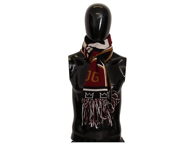 Dolce & Gabbana Sciarpa Scialle DG King in maglia di lana multicolore - vista 4