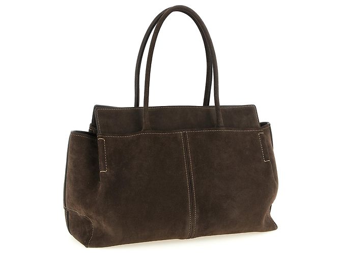 Tod's Borsa tote in pelle di vitello marrone - vista 2