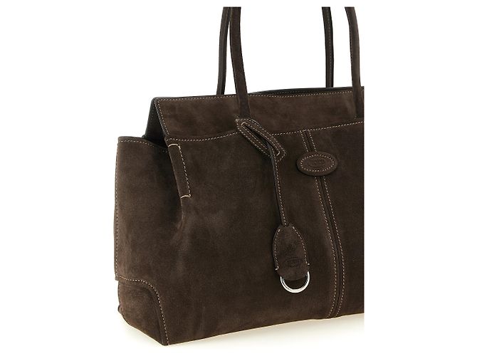 Tod's Borsa tote in pelle di vitello marrone - vista 3