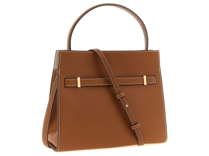 Tory Burch Borsa a tracolla in pelle di vacchetta marrone - vista 2