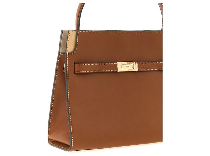 Tory Burch Borsa a tracolla in pelle di vacchetta marrone - vista 3