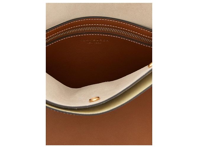 Tory Burch Borsa a tracolla in pelle di vacchetta marrone - vista 4