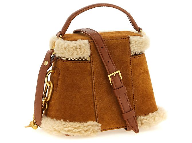 Balmain Borsa in pelle di vitello marrone - vista 2