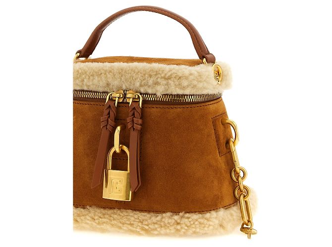 Balmain Borsa in pelle di vitello marrone - vista 3