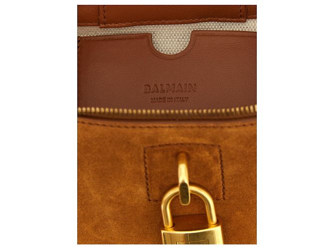 Balmain Borsa in pelle di vitello marrone - vista 4