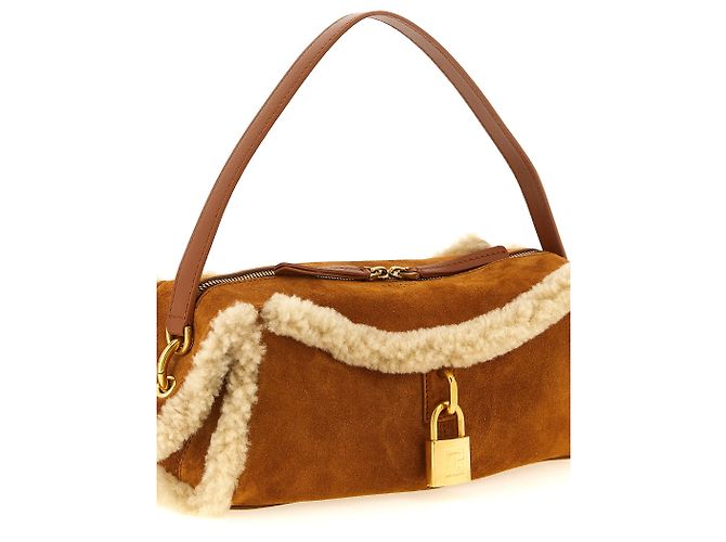 Balmain Borsa a tracolla in vitello marrone - vista 3