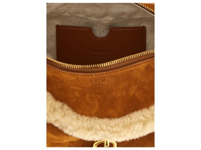 Balmain Borsa a tracolla in vitello marrone - vista 4