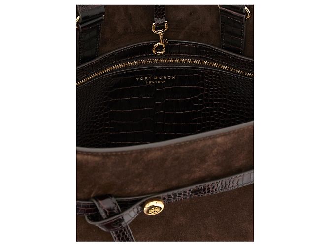 Tory Burch Borsa a tracolla in pelle bovina marrone - vista 4