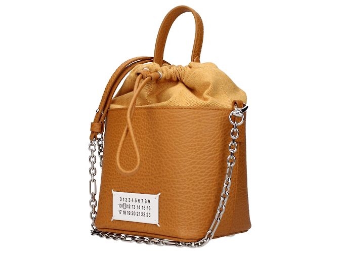 Maison Martin Margiela Borsa a mano in pelle marrone - vista 2
