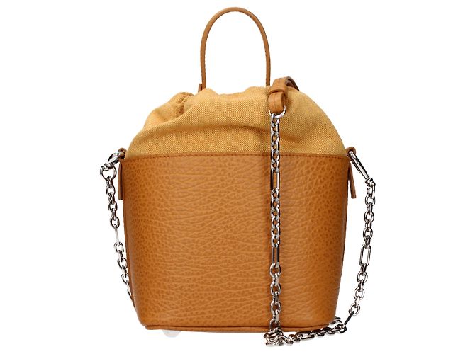 Maison Martin Margiela Borsa a mano in pelle marrone - vista 3