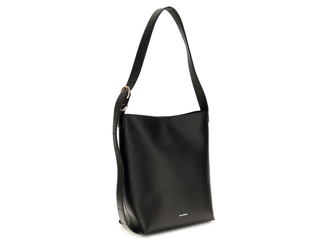 Jil Sander Borsa a tracolla Bos Taurus in pelle di vitello nera - vista 2