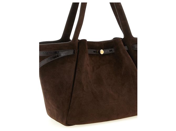 Tory Burch Borsa Tote in pelle bovina marrone - vista 3