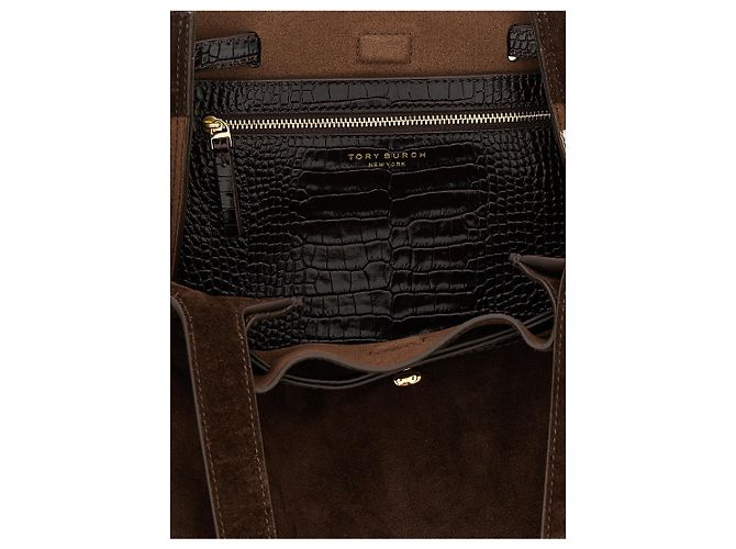 Tory Burch Borsa Tote in pelle bovina marrone - vista 4