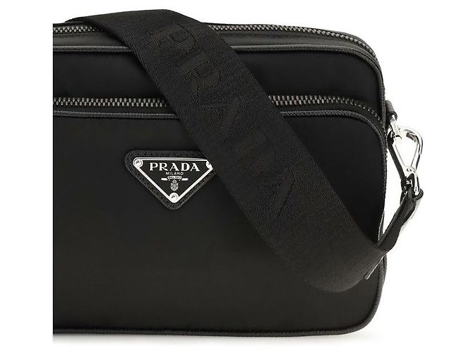 Prada Borsa a tracolla in nylon nero - vista 4