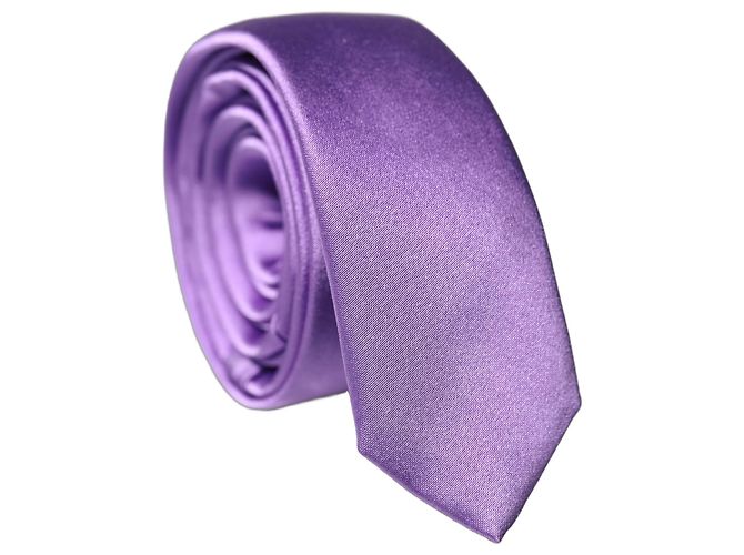 Dolce & Gabbana Cravatta regolabile da uomo in seta tinta unita viola - vista 3