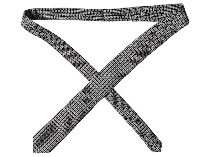 Dolce & Gabbana Gray White Patterned Silk Adjustable Men Necktie Tie - view 2