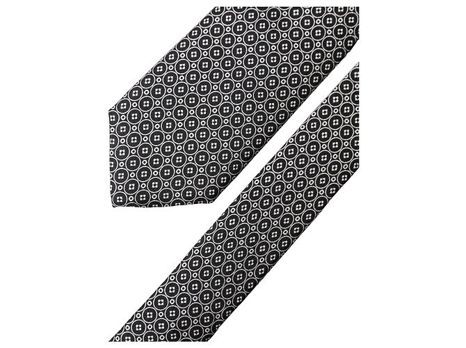 Dolce & Gabbana Gray White Patterned Silk Adjustable Men Necktie Tie - view 3