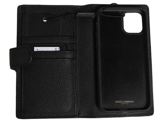 Dolce & Gabbana Cover a libro in pelle di vitello nera PRO Phone - vista 4