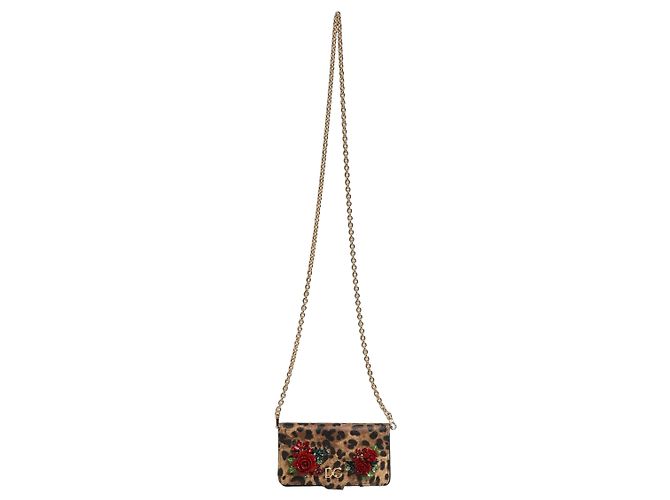 Dolce & Gabbana Custodia Flip Cover Brown Leopard Crystal per iPhone X - XS - vista 3