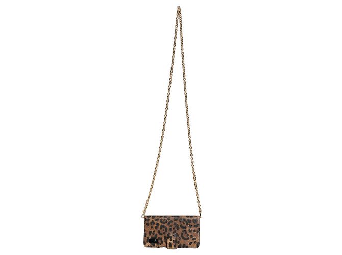 Dolce & Gabbana Custodia Flip Cover Brown Leopard Crystal per iPhone X - XS - vista 5