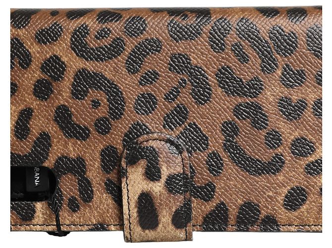 Dolce & Gabbana Custodia Flip Cover Brown Leopard Crystal per iPhone X - XS - vista 6