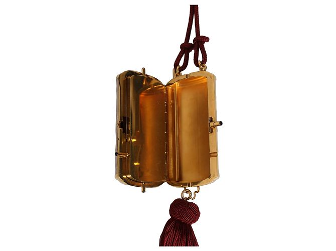 Dolce & Gabbana Mini beauty case con specchio e nappina in pelle esotica rosa - vista 5
