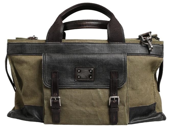 Dolce & Gabbana Sac Cabas Duffel Deux Tons Vert Militaire - vue 6
