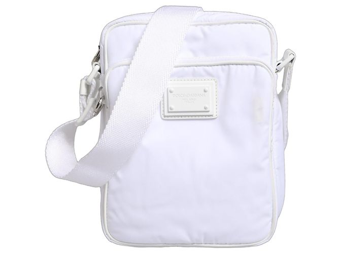 Dolce & Gabbana Borsa a tracolla da uomo con placca logo bianca - vista 7