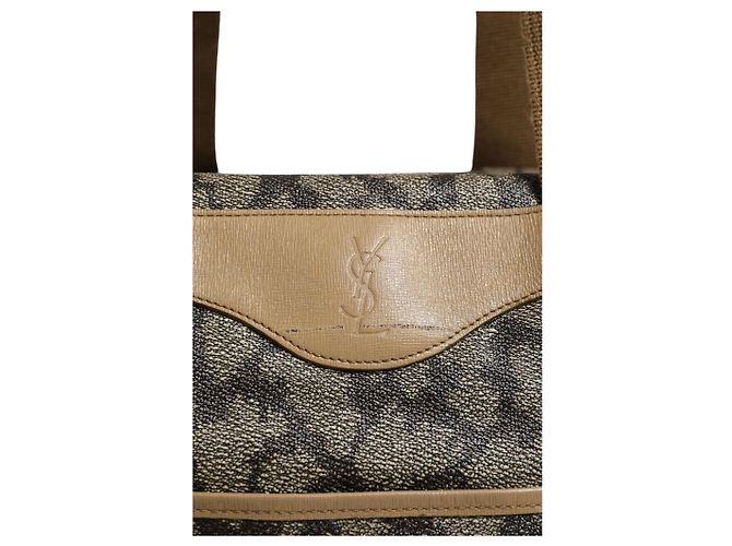 Autre Marque Borsa Duffel in Tela con Motivo Verde e Marrone - vista 2
