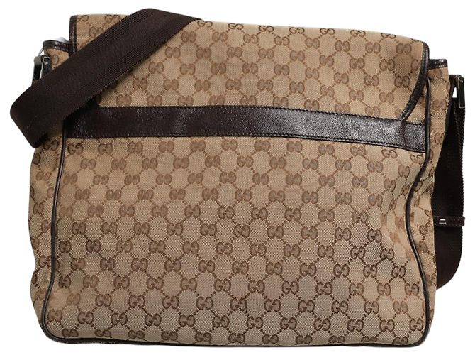 Gucci Borsa a tracolla con patta in tela GG - vista 3