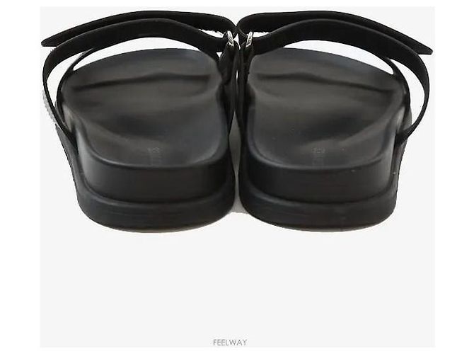 Hermès Sandali Chypre in pelle di vitello Noir Black - vista 4