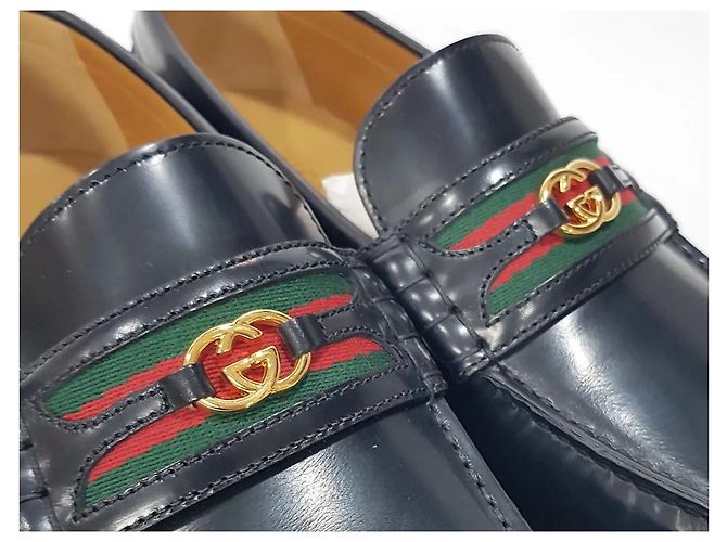 Gucci Mocassini Interlocking Web Stripe - vista 3