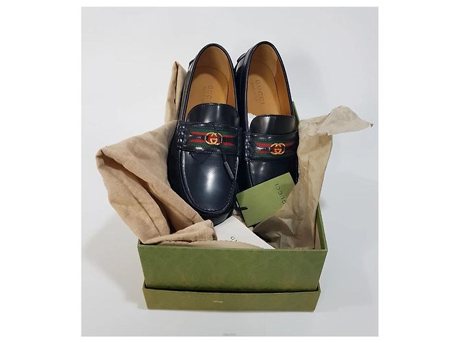 Gucci Mocassini Interlocking Web Stripe - vista 8