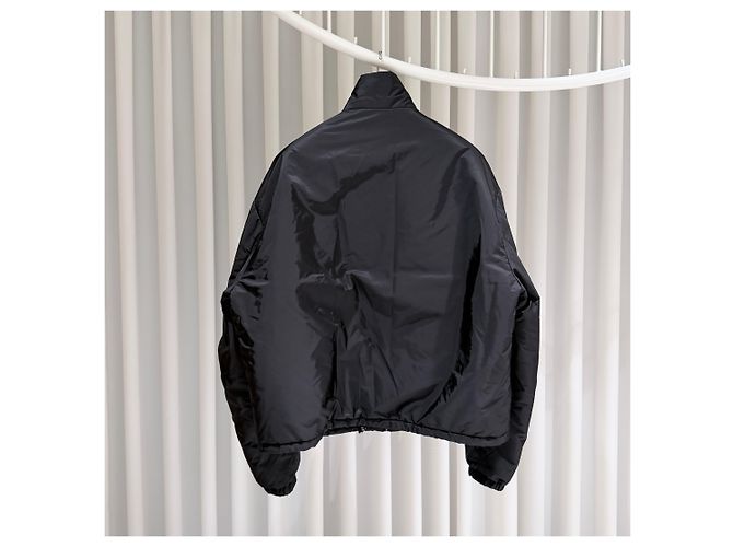 Prada Triangle Logo Nylon Bomber Jacket Black - view 5