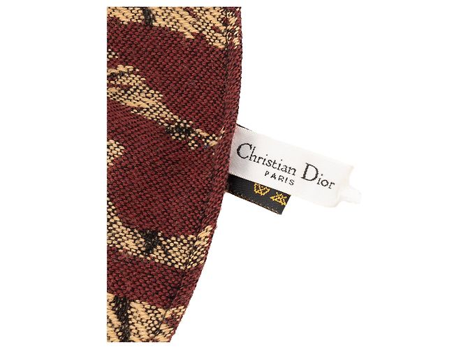 DIOR - Sciarpa Dior in lana bordeaux e beige - vista 4